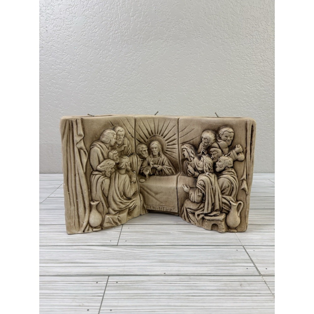 3-Piece Double-Sided Ceramic Candle The Last Supper On Reverse
